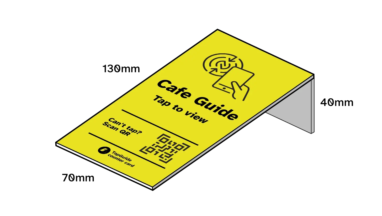 Three sizes of the TapGuide counter card.